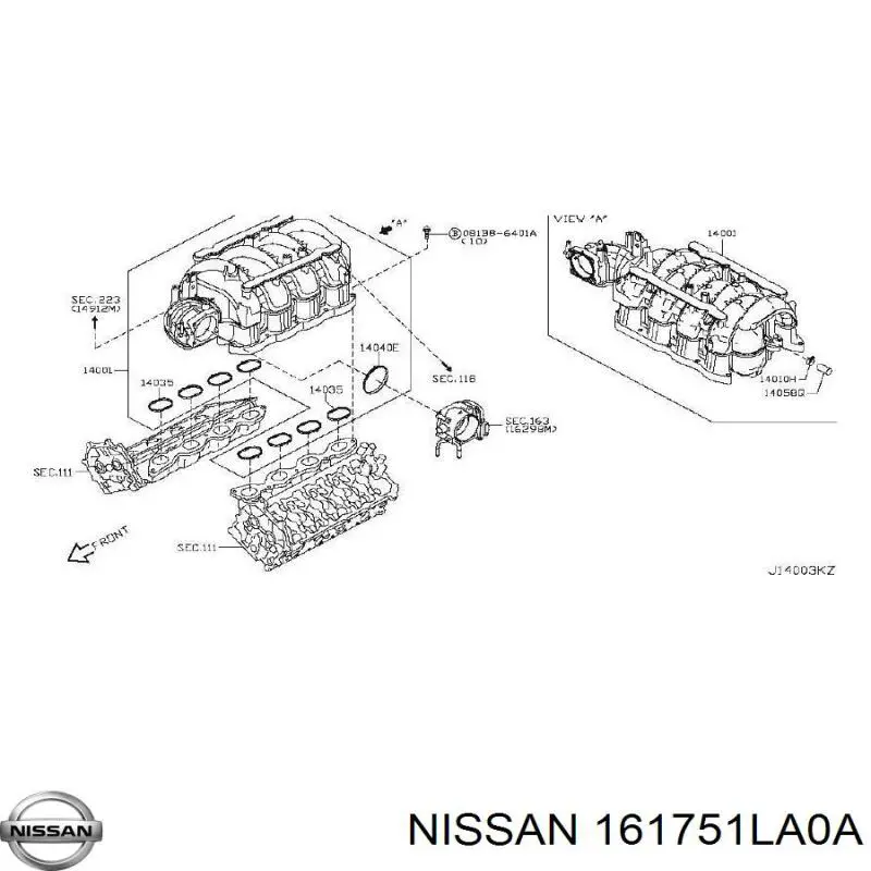Junta cuerpo mariposa 161751LA0A Nissan/Infiniti