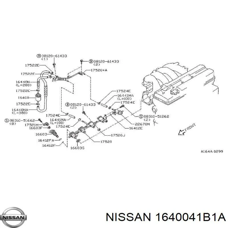 1640041B1A Nissan filtro combustible