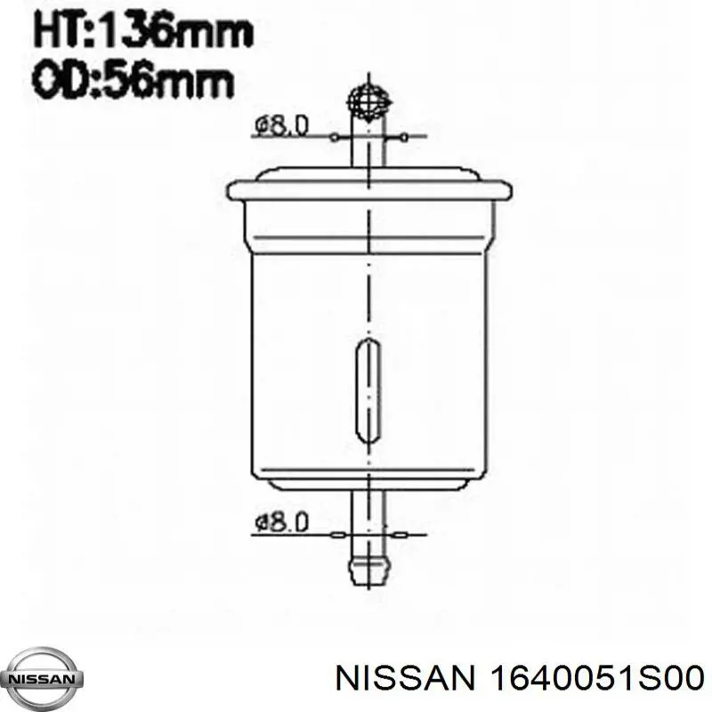 1640051S00 Nissan filtro combustible