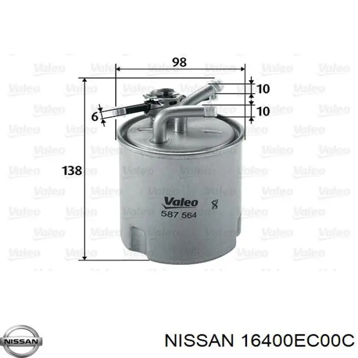 Filtro combustible Nissan/Infiniti 16400EC00C precio, desde 18,66 EUR