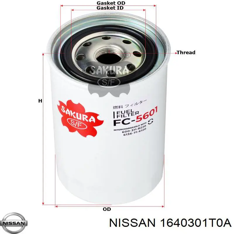 1640301T0A Nissan filtro combustible