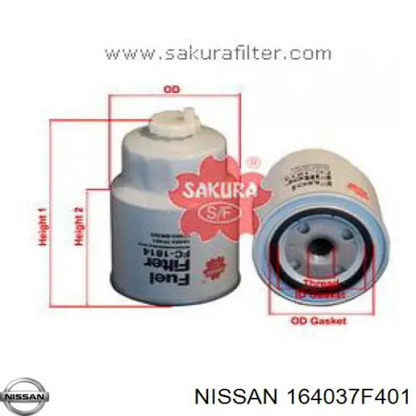 164037F401 Nissan filtro combustible