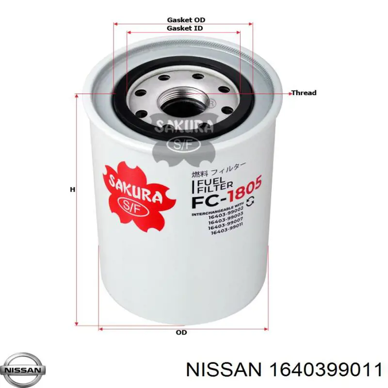 Filtro combustible Nissan/Infiniti 1640399011 precio, desde 14,91 EUR