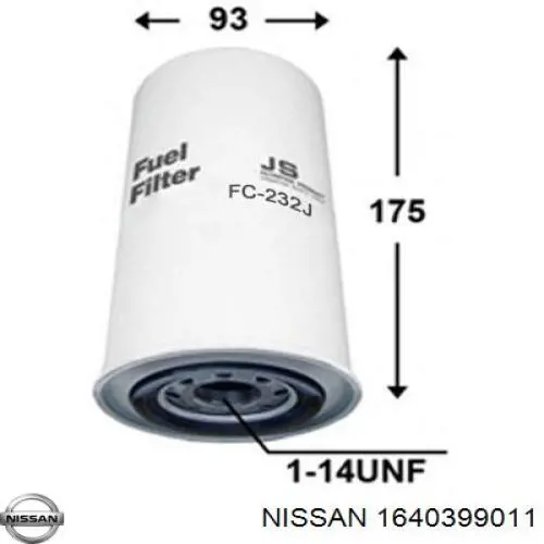 Filtro de combustible 1640399011 Nissan/Infiniti