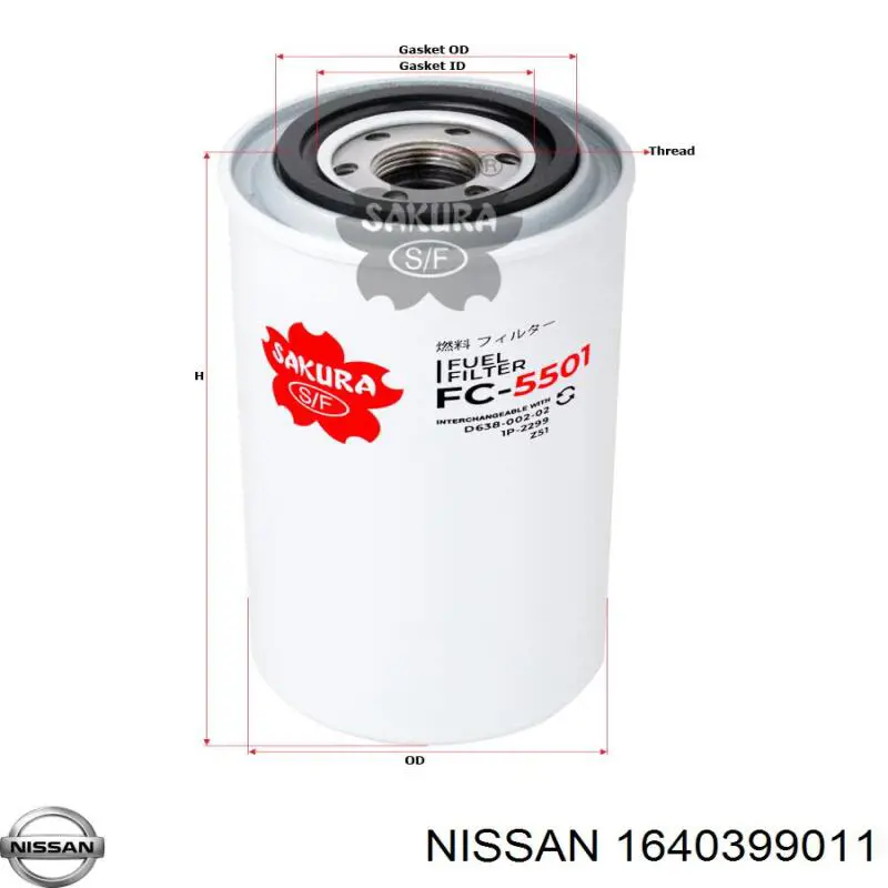 Comprar 1640399011 Nissan/Infiniti Filtro diesel