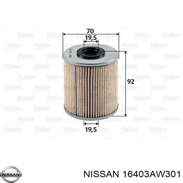 16403AW301 Nissan filtro de combustible