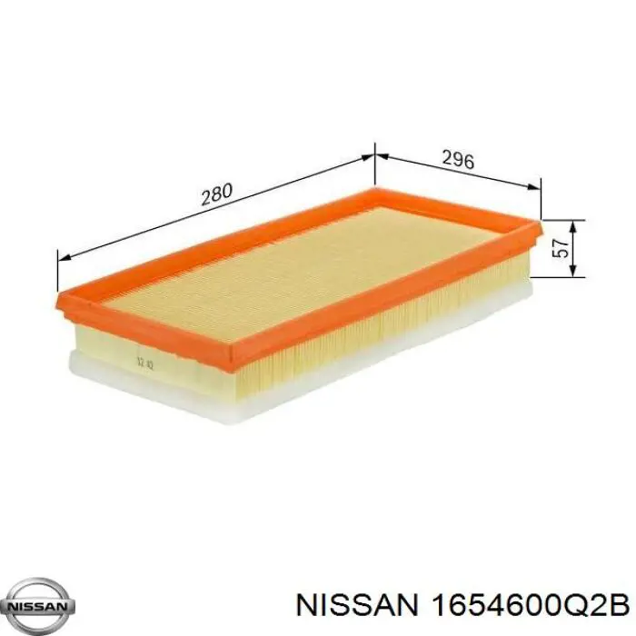 1654600Q2B Nissan filtro de aire