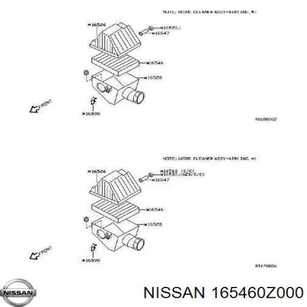 165460Z000 Nissan filtro de aire