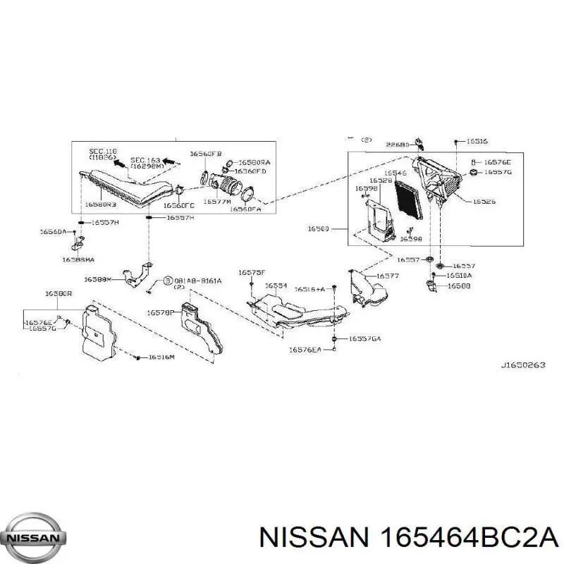 El filtro de aire Nissan/Infiniti 165464BC2A precio, desde 9,82 EUR