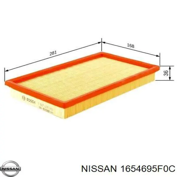 1654695F0C Nissan filtro de aire