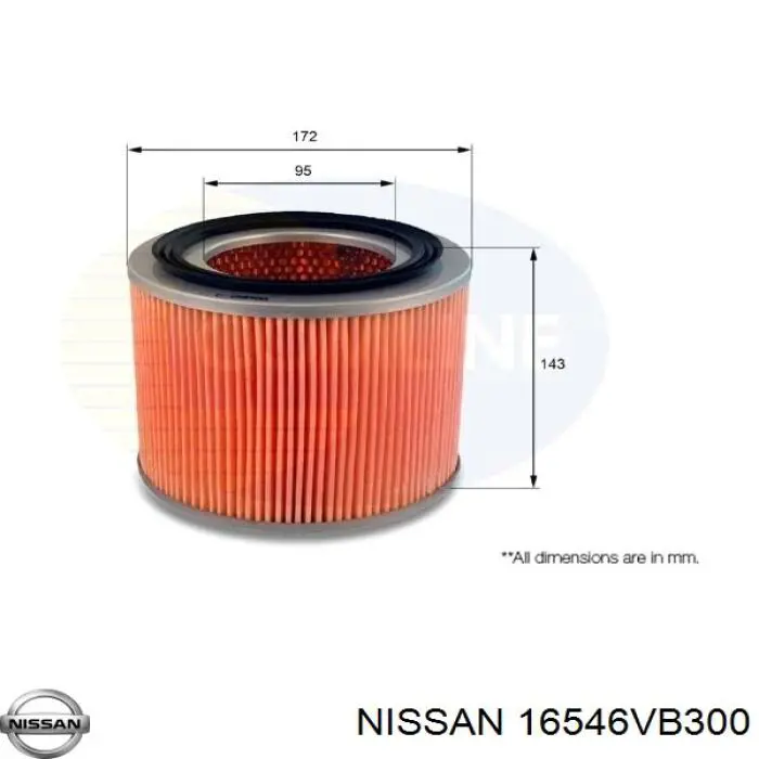 El filtro de aire Nissan/Infiniti 16546VB300 precio, desde 14,40 EUR