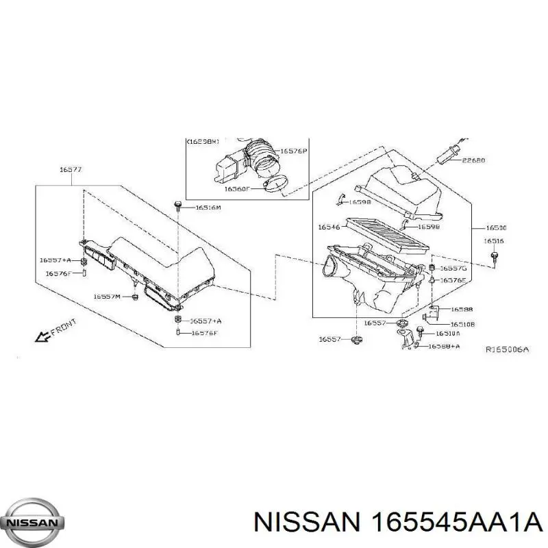 Entrada del filtro de aire Nissan/Infiniti 165545AA1A precio, desde 140,12 EUR