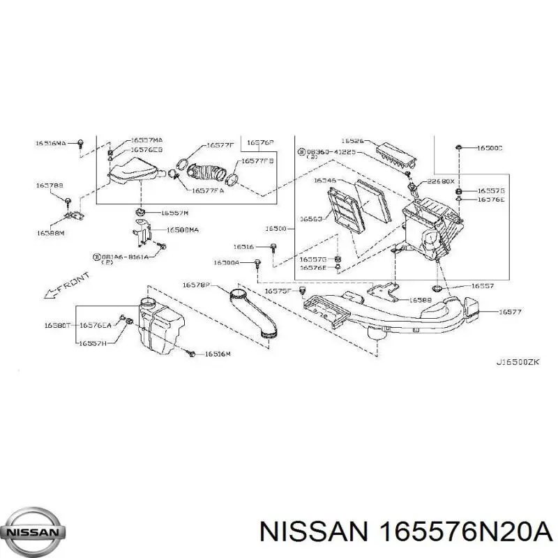 165576N200 Renault (RVI) Soporte de la caja del filtro de aire