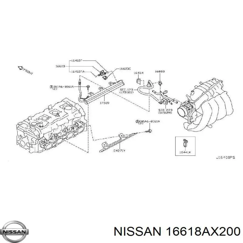 Comprar 16618AX200 Nissan/Infiniti Junta de inyectores