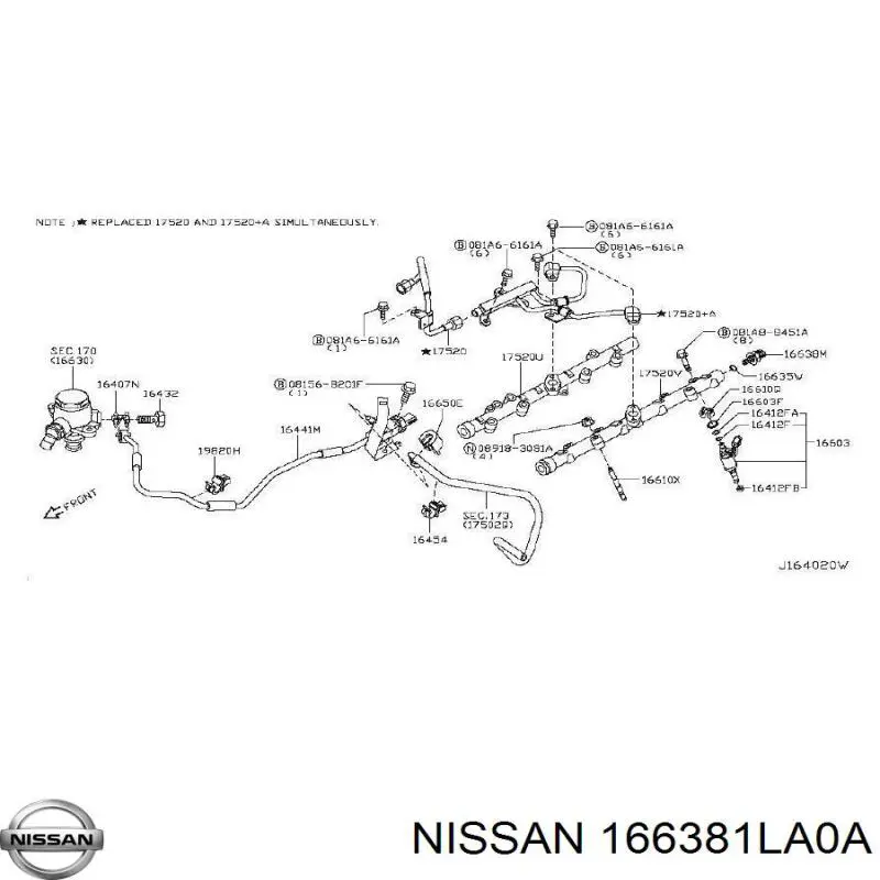 Sensor de presión de combustible para Nissan Titan (A61)