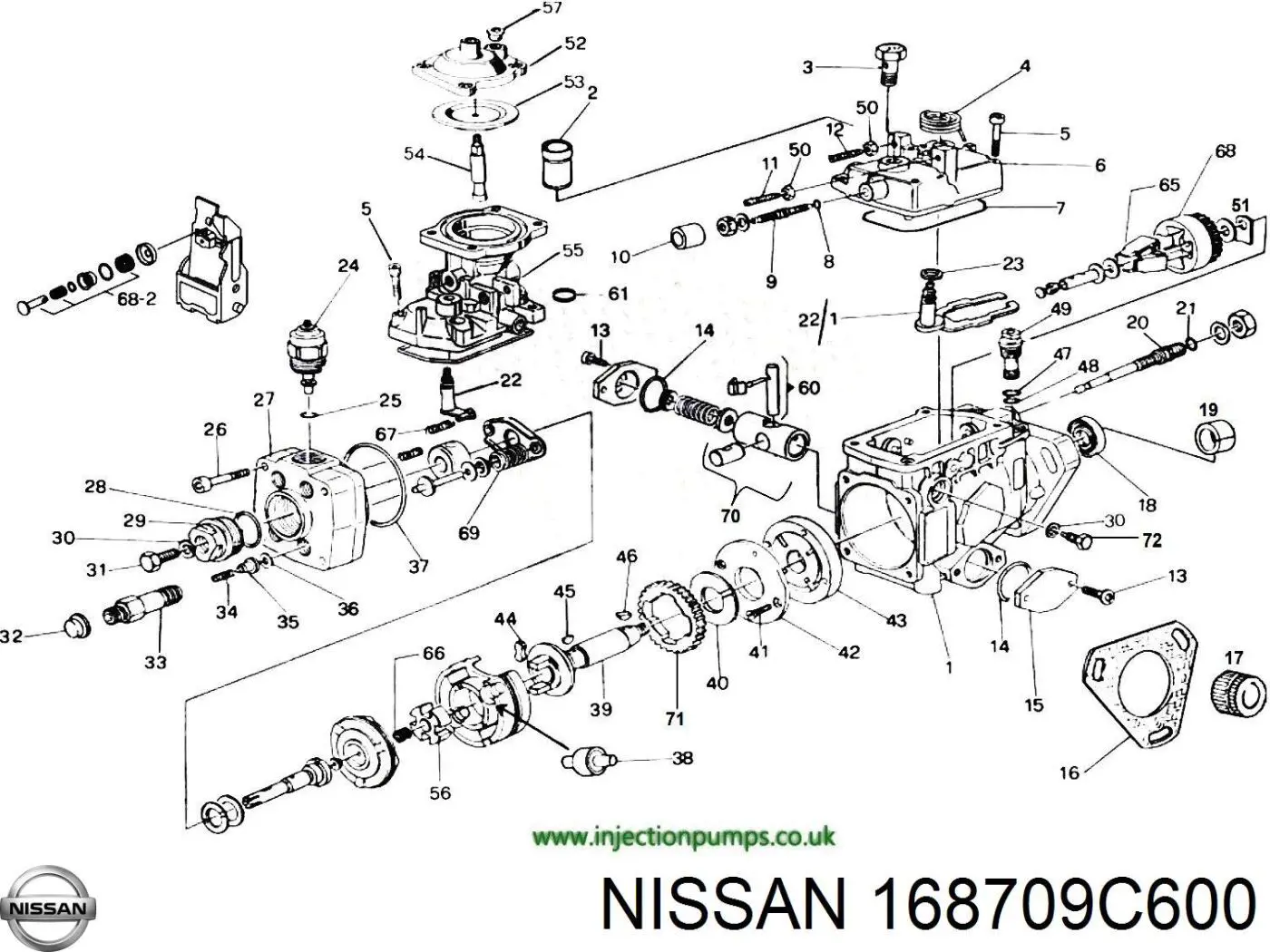 168709C600 Nissan corte, inyección combustible