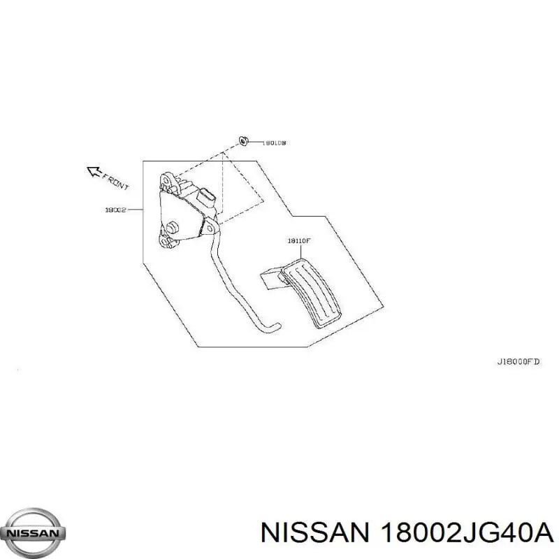 18002JG40A Nissan pedal de acelerador