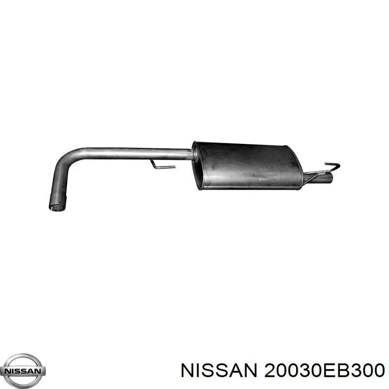 20030EB300 Nissan tubo de escape, del catalizador al silenciador