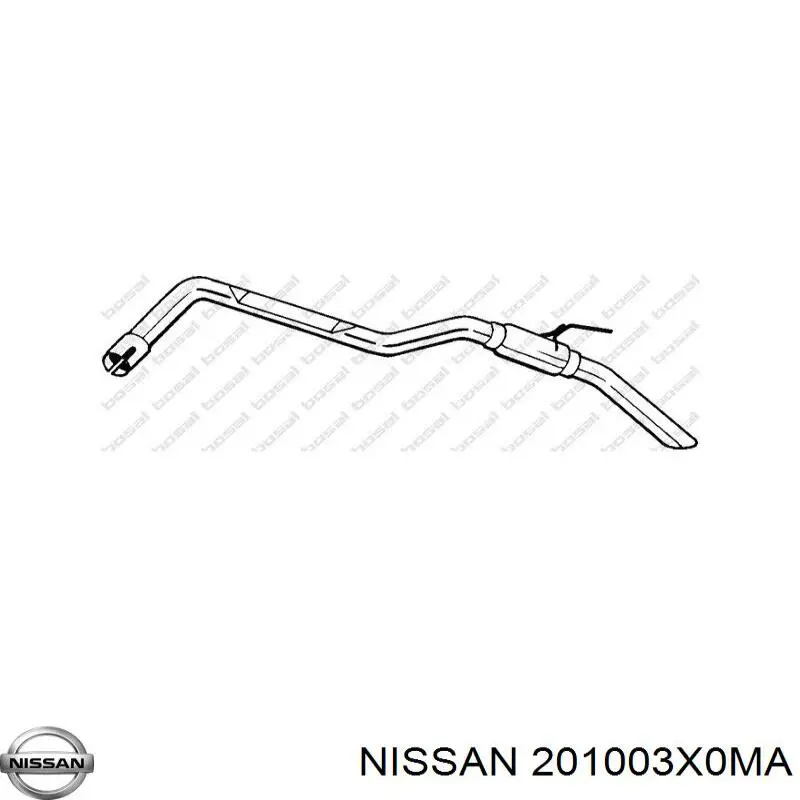 201003X0MA Nissan silenciador del medio