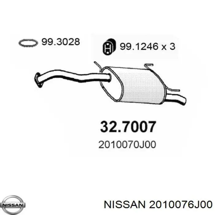 2010070J00 Nissan silenciador posterior