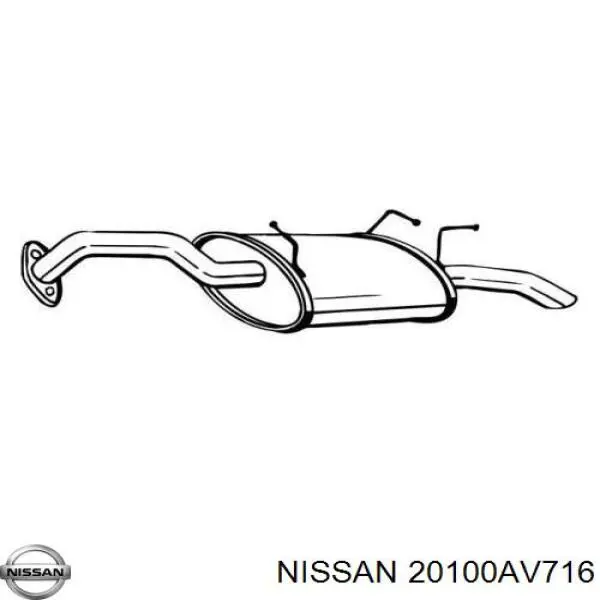 20100AV716 Nissan silenciador posterior