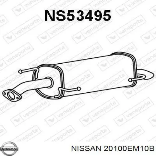 Silenciador trasero Nissan/Infiniti 20100EM10B precio, desde 72,33 EUR