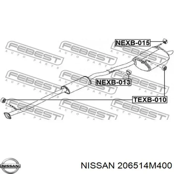 206514M400 Nissan soporte, silenciador