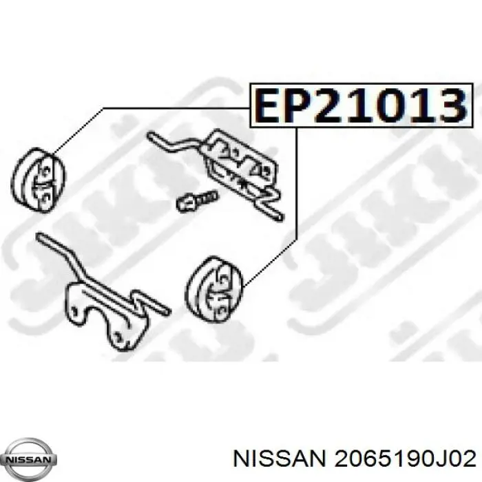 2065190J02 Nissan soporte, silenciador