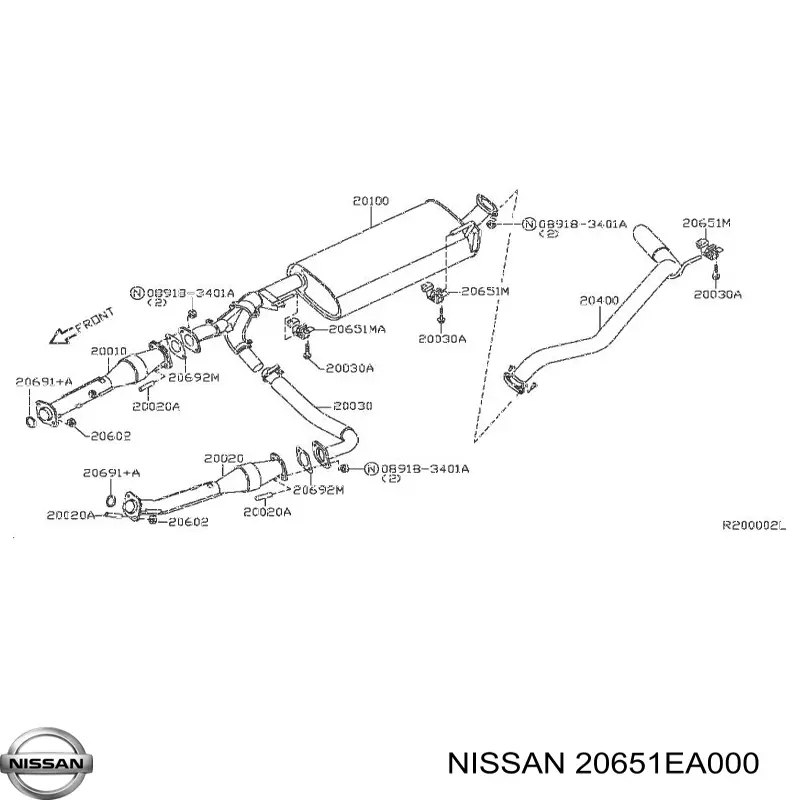Comprar 20651EA000 Nissan/Infiniti Soporte de tubo de escape