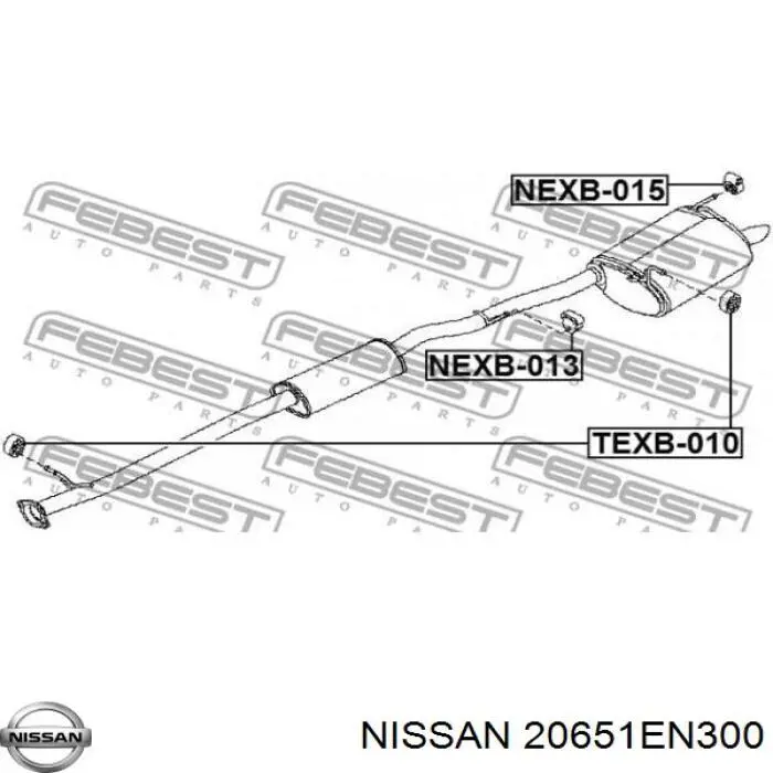 20651EN300 Nissan soporte, silenciador