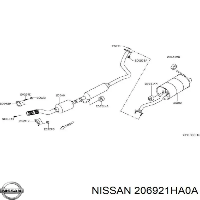 Comprar 206921HA0A Nissan/Infiniti Junta de escape
