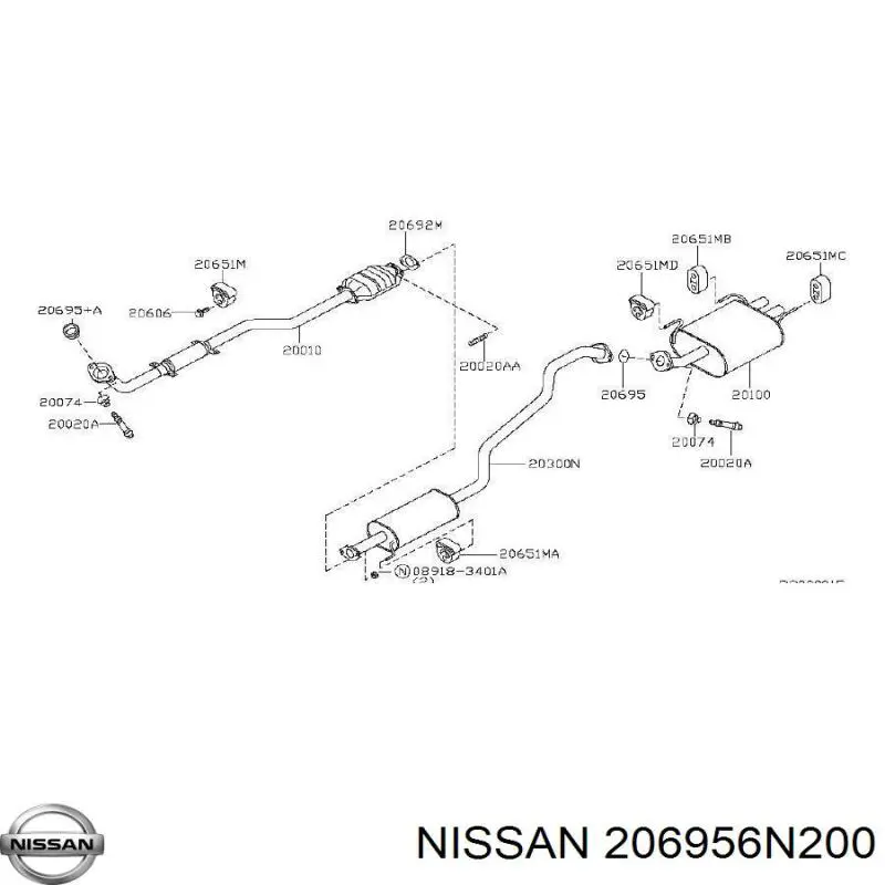 Comprar 206956N200 Nissan/Infiniti Junta de escape