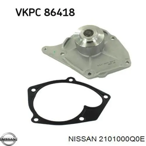 Bombeadora de agua Nissan/Infiniti 2101000Q0E precio, desde 53,72 EUR