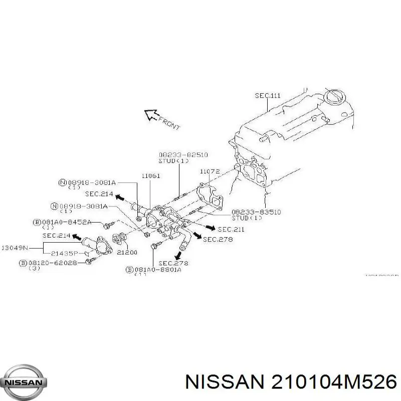 210104M526 Nissan bomba de agua