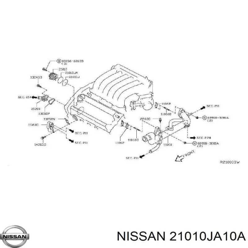 Comprar 21010JA10A Nissan/Infiniti Bomba de agua para motor