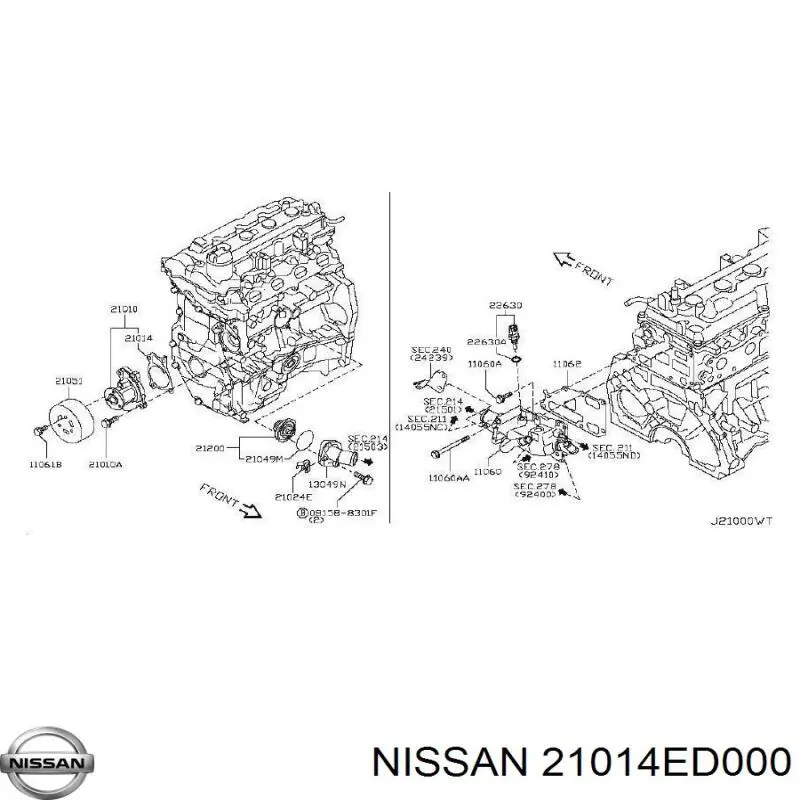 Junta de bomba de agua Nissan/Infiniti 21014ED000 precio, desde 5,49 EUR