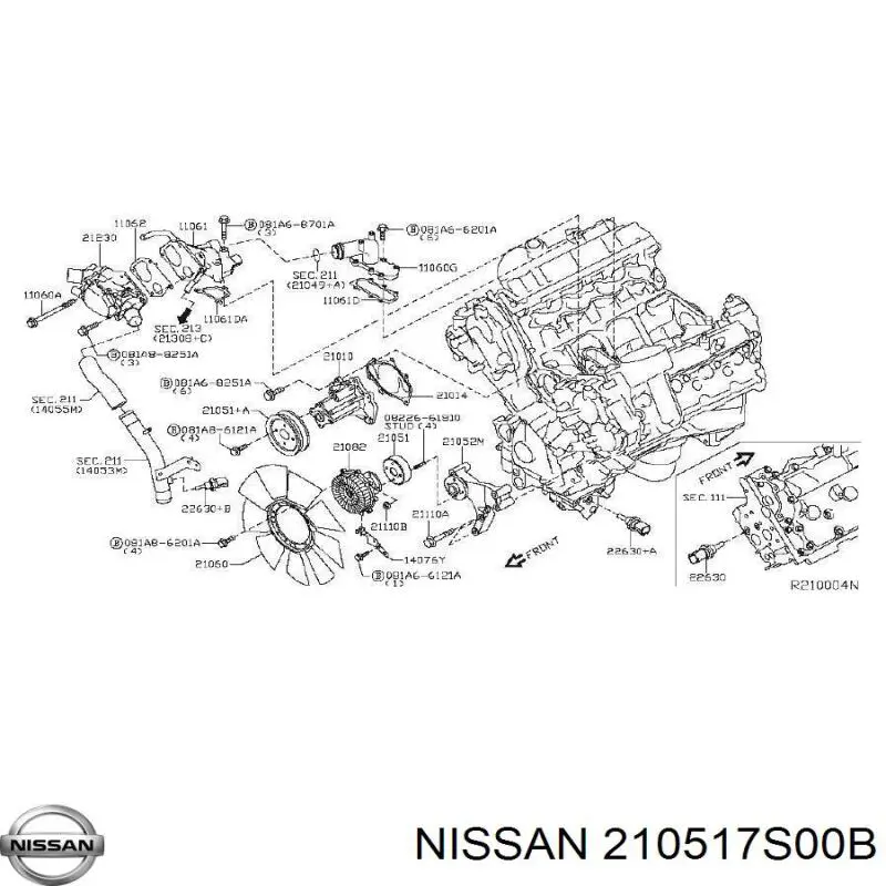 210517S00B Nissan polea, bomba de agua