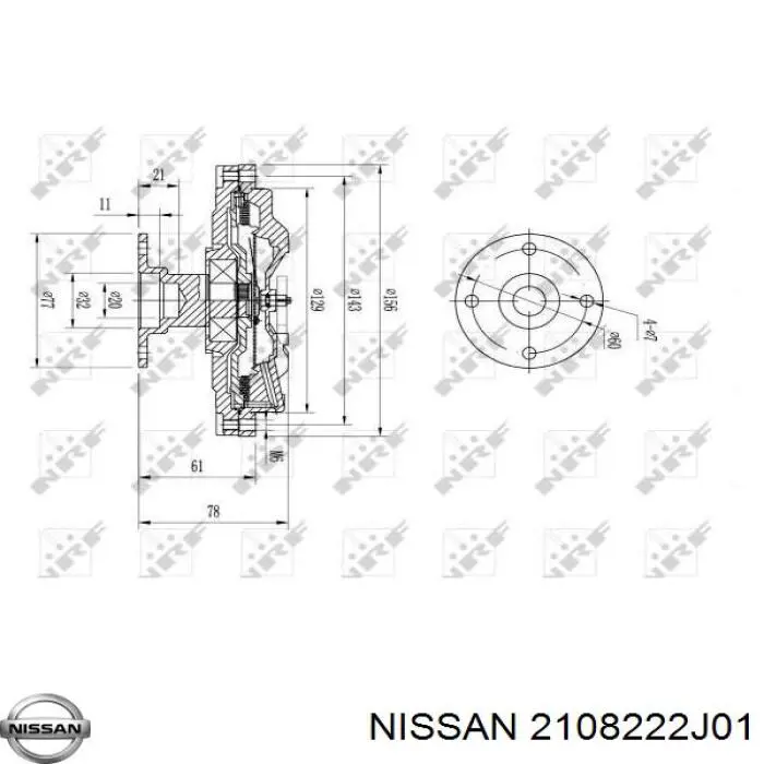 Comprar 2108222J01 Nissan/Infiniti Embrague viscoso de ventilador