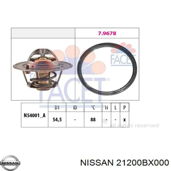 Termostato Nissan/Infiniti 21200BX000 precio, desde 6,95 EUR