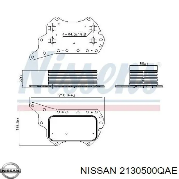 2130500QAE Nissan caja, filtro de aceite
