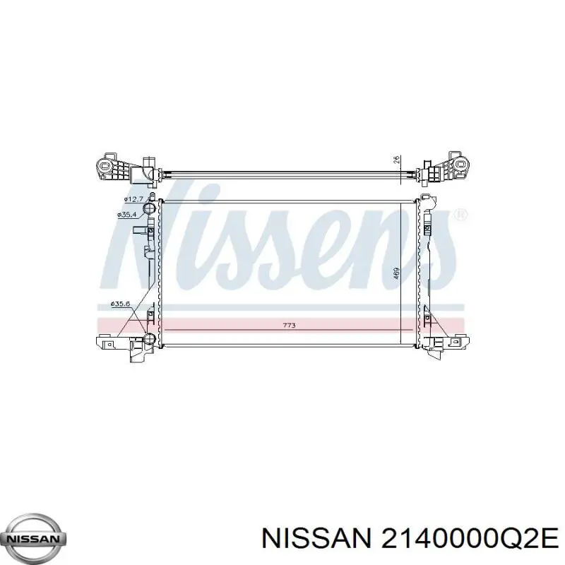 2140000Q2E Nissan radiador