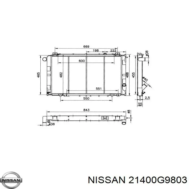 Comprar 21400G9803 Nissan/Infiniti Radiador de auto