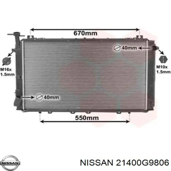 21400G9806 Nissan radiador