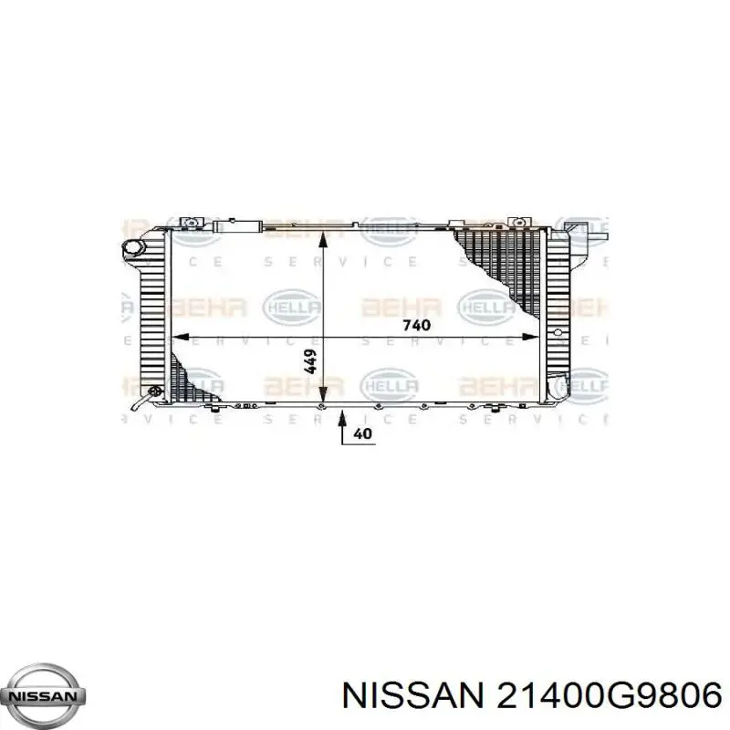 21400G9806 Nissan/Infiniti Refrigeración del motor