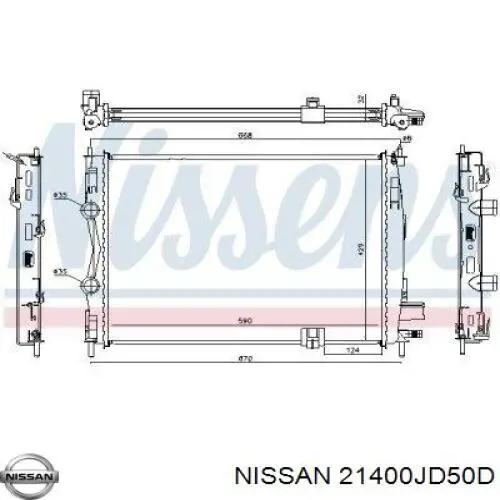 21400JD50D Nissan radiador refrigeración del motor