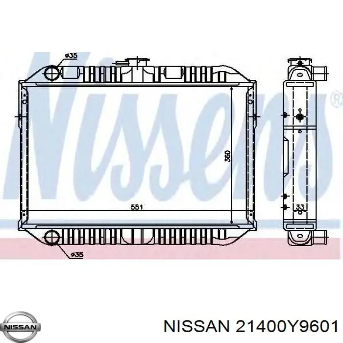 21400Y9601 Nissan radiador