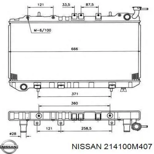 214100M403 Nissan radiador refrigeración del motor