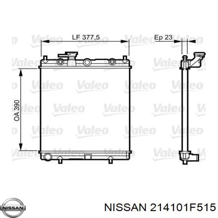 2141097B15 Nissan radiador refrigeración del motor