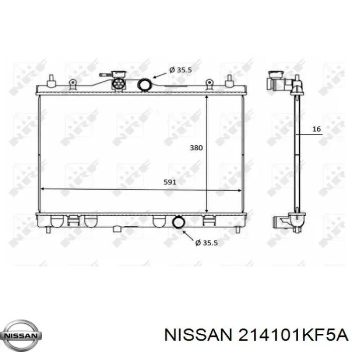 214101KF5A Nissan radiador refrigeración del motor