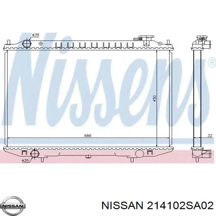 214102SA02 Nissan radiador refrigeración del motor